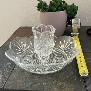 Vintage Princess‎ House 24% Lead Crystal 845 and 846 candle bowl NEW IN BOX